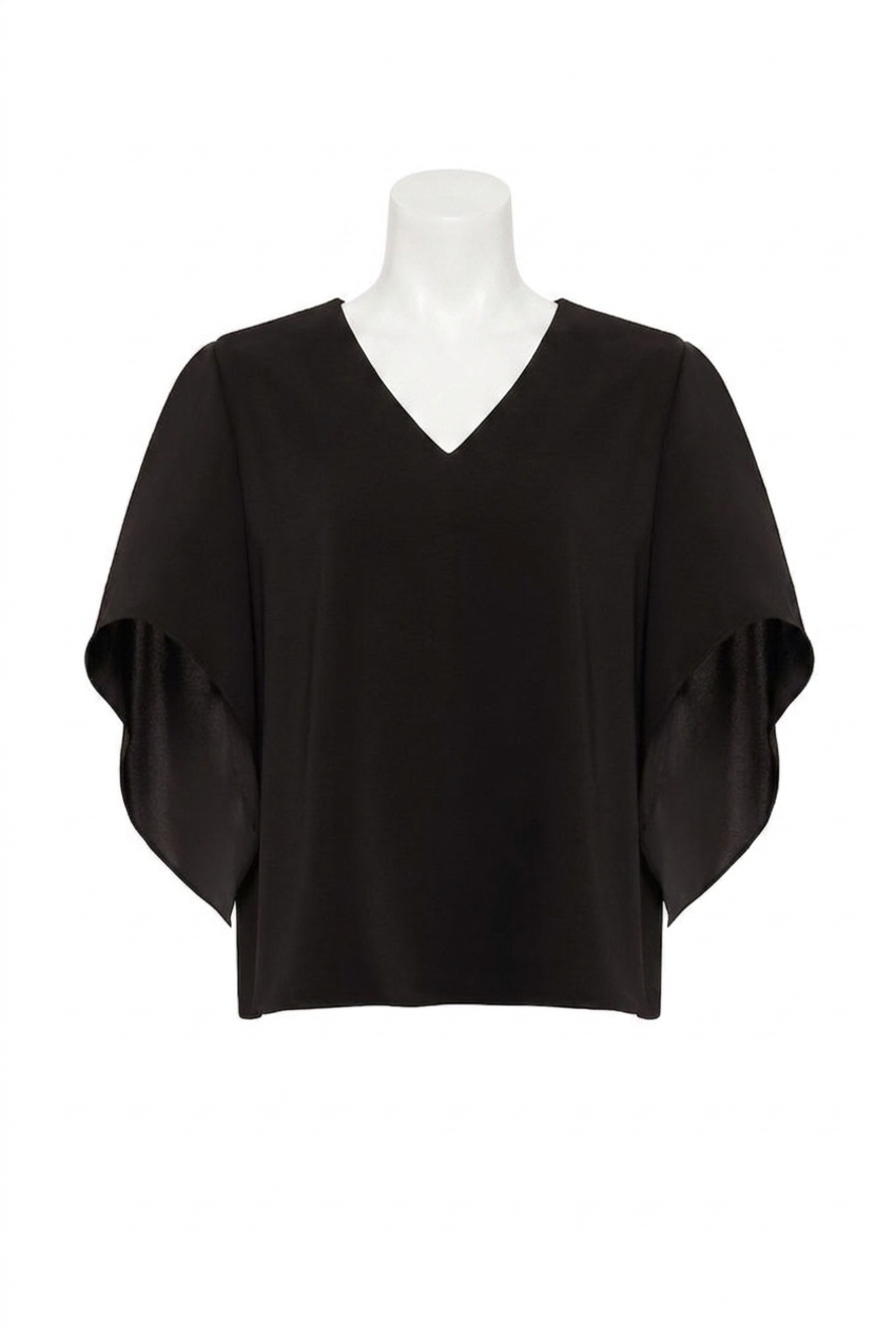 NEW ANNA CATE women's nina short sleeve top in black
